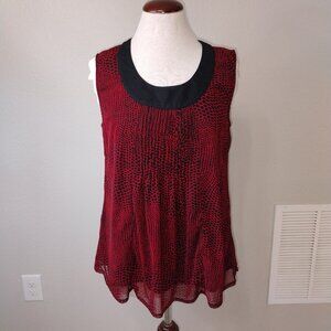 Rafaella Women’s Sleeveless Top – Red & Black – Size L